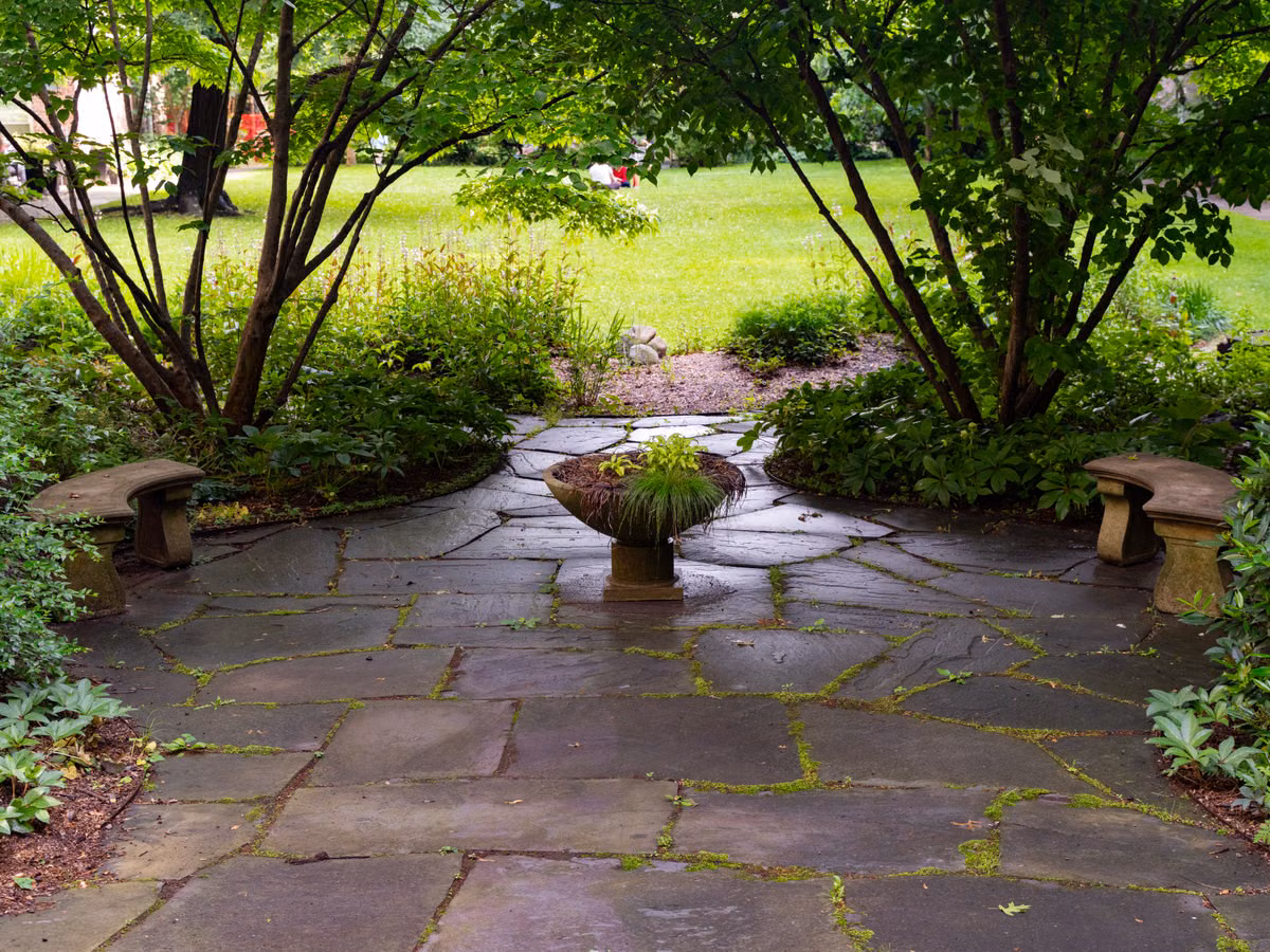 New paver walkway and backyard hardscape installation in Pitman New Jersey